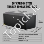 Priekabos įrankių dėžė 91×30×30 cm | Tvirta anglies plieno daiktadėžė su spyna - Image 6