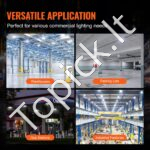 LED lubų šviestuvas – 150 W – 16 500 lm – 5000 K dienos šviesa – IP65 – 315 x 315 mm - Image 3