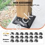 20 vnt. medinių stulpų tvirtinimo laikikliai – 101,6 × 101,6 mm, tvirti plieniniai pagrindai - Image 4