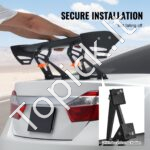 Universalus galinis spoileris | 110 cm | Aliuminis | Reguliuojamas | Juodos spalvos | GT stiliaus - Image 5