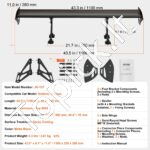 Universalus galinis spoileris | 110 cm | Aliuminis | Reguliuojamas | Juodos spalvos | GT stiliaus - Image 6