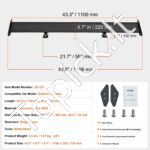 Universalus GT tipo galinis spoileris | 110 cm | Reguliuojamas aliuminio sparnas | Juodas - Image 7