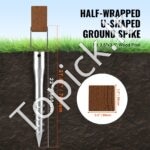 U formos stulpo laikiklis su įsukimu – 100 x 70 x 700 mm, su 6 ankeriais ir armatūra (1 vnt.) - Image 3