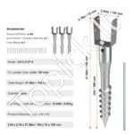 4 vnt. U formos stulpo laikikliai – 100 x 70 x 700 mm, su ankeriais ir armatūra, įsukami - Image 6