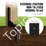 4 vnt. remontiniai įmoviniai ankeriai – 89 x 89 mm, plieniniai, skirti medinių tvoros stulpų taisymui - Image 3