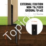 2 vnt. tvoros stulpų remonto ankeriai – 51 x 51 mm, plieniniai įmoviniai laikikliai - Image 3