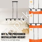 5 lempų pakabinamas šviestuvas virtuvės salai – 60W – reguliuojamas – E27 lizdai - Image 2