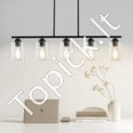 5 lempų pakabinamas šviestuvas virtuvės salai – 60W – reguliuojamas – E27 lizdai - Image 7