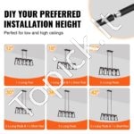 4 lempų pakabinamas šviestuvas virtuvės salai – 60W – reguliuojamas – E27 lizdai - Image 2