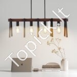 4 lempų pakabinamas šviestuvas virtuvės salai – 60W – reguliuojamas – E27 lizdai - Image 7