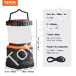 LED stovyklavimo prožektorius – 1000 lm – įkraunama kempingo lempa su šviesos režimais ir rankena - Image 6