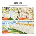 Elastingi kėdžių užvalkalai sulankstomoms kėdėms – 30 vnt – dramblio kaulo spalvos - Image 5