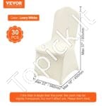 Elastingi kėdžių užvalkalai sulankstomoms kėdėms – 30 vnt – dramblio kaulo spalvos - Image 6