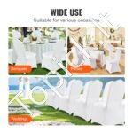 200 vnt. baltų elastingų kėdžių užvalkalų sulankstomoms kėdėms – Spandekso universalūs užvalkalai šventėms ir renginiams - Image 4