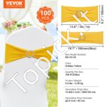 100 vnt. auksinių elastingų kėdžių kaspinų su apvalia sagtimi – Spandekso dekoratyvinės juostos šventėms ir pokyliams - Image 5