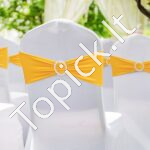 100 vnt. auksinių elastingų kėdžių kaspinų su apvalia sagtimi – Spandekso dekoratyvinės juostos šventėms ir pokyliams - Image 6