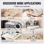 Skaidri stalo danga – 91,8 × 185,2 cm, 1,5 mm storio, stačiakampė PVC apsauga nuo karščio, dėmių ir įbrėžimų - Image 5