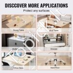 Skaidri stalo apsauga – 30,6 × 61,4 cm, 1,5 mm storio, stačiakampė PVC danga nedideliems paviršiams - Image 5