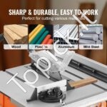 Diskinis stalo pjūklas medienai 1800 W | Staklės su 4800 aps./min greičiu ir 85 mm pjovimo gyliu - Image 4