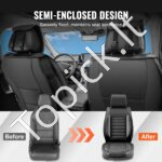 Universalūs automobilio sėdynių užvalkalai – 9 dalių rinkinys | Dirbtinės odos, pusiau uždaras dizainas - Image 2