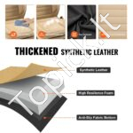 Universalūs automobilio priekinių sėdynių užvalkalai (2 vnt.) – Dirbtinė oda | Pusiau uždaras dizainas | Smėliniai - Image 3