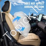 Universalūs automobilio priekinių sėdynių užvalkalai (2 vnt.) – Dirbtinė oda | Pusiau uždaras dizainas | Smėliniai - Image 4