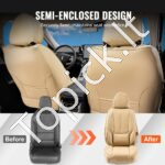 Universalūs automobilių sėdynių užvalkalai (13 dalių, smėlio spalvos) – Pilnas komplektas | Dirbtinė oda | Visiškai uždaras dizainas - Image 2