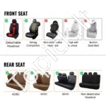 Universalūs automobilių sėdynių užvalkalai (13 dalių, smėlio spalvos) – Pilnas komplektas | Dirbtinė oda | Visiškai uždaras dizainas - Image 5