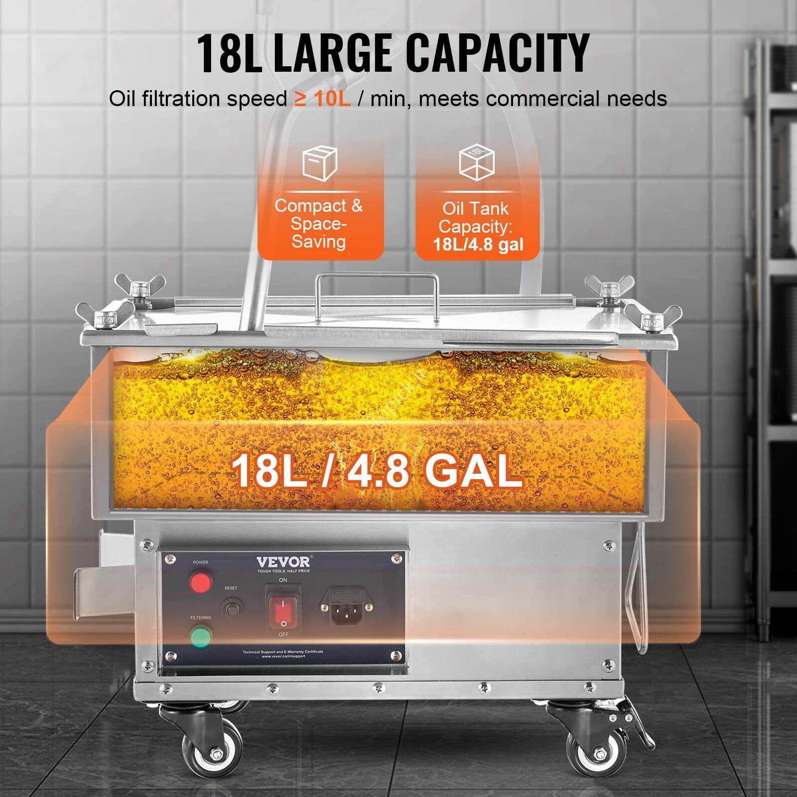 Mobilus gruzdintuvės aliejaus filtravimo įrenginys 18 l - Image 3