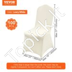 100 vnt. elastingų kėdžių užvalkalų (smėlio spalva) – Tamprūs universalūs užvalkalai šventėms ir renginiams - Image 5