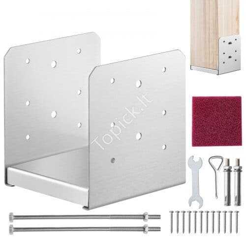 us2FBBLZDZ6X6INCJHMV6V02Fgoods_img-v12Fpost-base-m100-1.2.jpg Reguliuojamas stulpo laikiklis – 152,4 × 152,4 mm, montavimui ant betono, 1 vnt. - Image 1