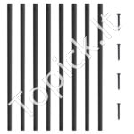 72 vnt. dekoratyviniai turėklų elementai – 25 × 5,5 × 965 mm, aliuminio profiliai laiptams ir terasoms