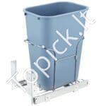 Ištraukiamas Virtuvinis Šiukšlių Kibiras su Bėgeliais – 35L, Pilkas, Su Patogia Rankena