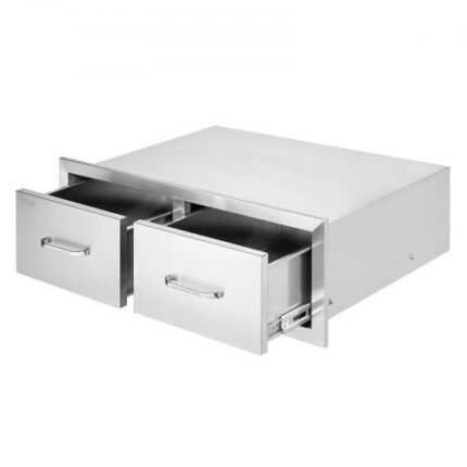 Lauko virtuvės dvigubi stalčiai 75 x 25 cm | Tinka grilio saloms, lauko spintelėms ir BBQ zonoms