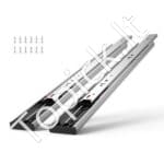 18 vnt. stalčiaus bėgeliai – 454 mm, pilno ištraukimo, iki 45,4 kg, su soft-close funkcija