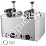 Dviguba padažų dozavimo stotelė – 2 × 2,5 l talpos pompų sistema, nerūdijančio plieno korpusas, šilumą palaikanti konstrukcija