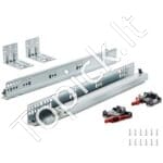 6 vnt. stalčiaus bėgeliai – 400 mm, soft-close, iki 45,4 kg, pilno ištraukimo (3 poros)