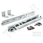 6 vnt. stalčiaus bėgeliai – 467 mm, soft-close, iki 45,4 kg, pilno ištraukimo (3 poros)