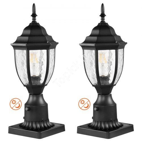 us2FFTYNHWZD2JZDBSMA8V72Fgoods_img-v12Foutdoor-column-light-m100-1.2.jpg 2 vnt. lauko stulpinių šviestuvų komplektas – 39 cm aukščio – E27 lizdas – modernus pasirinkimas kiemui ir sodui - Image 1