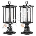 2 vnt. lauko stulpinių šviestuvų komplektas – 45 cm aukščio – E27 lizdas – modernus sprendimas takelių ir kiemo apšvietimui
