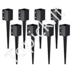 8 vnt. žemės smaigai – 61 x 10 x 10 cm, metaliniai kuolai tvoros stulpams, juodi