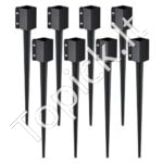 8 vnt. žemės smaigai – 113 x 113 x 914 mm, tvirti metaliniai kuolai tvoros stulpams, juodi