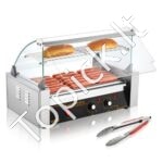 Hot Dog Grilis su 7 Kaitinimo Volais – 1400W, Nerūdijančio Plieno, Komercinis Kepimo Įrenginys