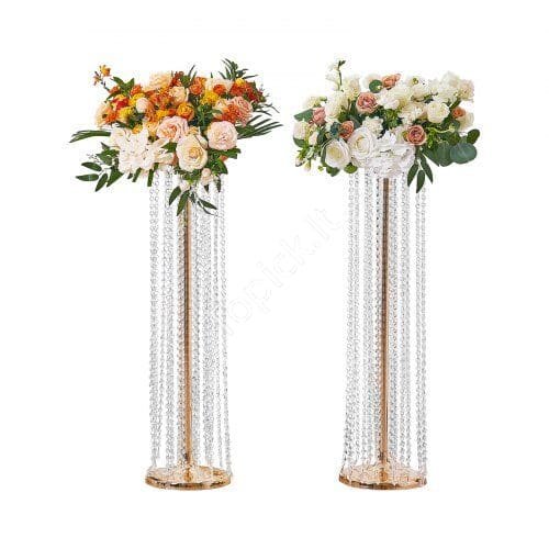 us2FHLHJSJHJ90CML9XJLV02Fgoods_img-v22Fwedding-flower-rack-m100-1.2.jpg 2 vnt. Aukšti Metaliniai Augalų Stovai – 90 cm, Aukso Spalvos, Moderniam Interjerui ir Dekorui - Image 1