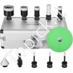 Deimantinių gręžimo karūnų rinkinys 7 vnt. (6–50 mm) su papildomais priedais ir lagaminėliu