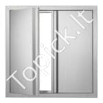 Dvigubos 610x610 mm durys, nerūdijančio plieno įleistinės durys, sieninės vertikalios durys su įleistomis rankenomis, skirtos BBQ salai, kepsninei, lauko spintai