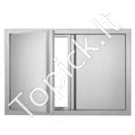 Lauko virtuvės dvigubos durys 710 x 482 mm | Nerūdijančio plieno įleidžiamos durys su paslėptais vyriais