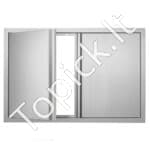 Lauko virtuvės dvigubos durys 610 x 610 mm | Nerūdijančio plieno įleidžiamos durys su paslėptais vyriais