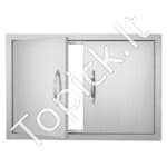 Lauko virtuvės dvigubos durys 711 x 482 mm | Nerūdijančio plieno įleidžiamos durys su ergonomiškomis rankenomis