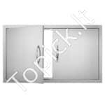 Lauko virtuvės dvigubos durys 915 x 533 mm | Nerūdijančio plieno įleidžiamos durys su ergonomiškomis rankenomis